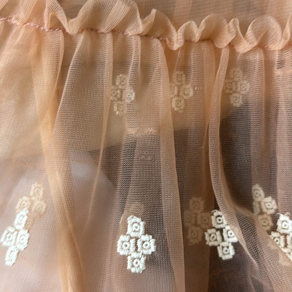 Free people peach midi embroidered dress - Picture 5 of 7